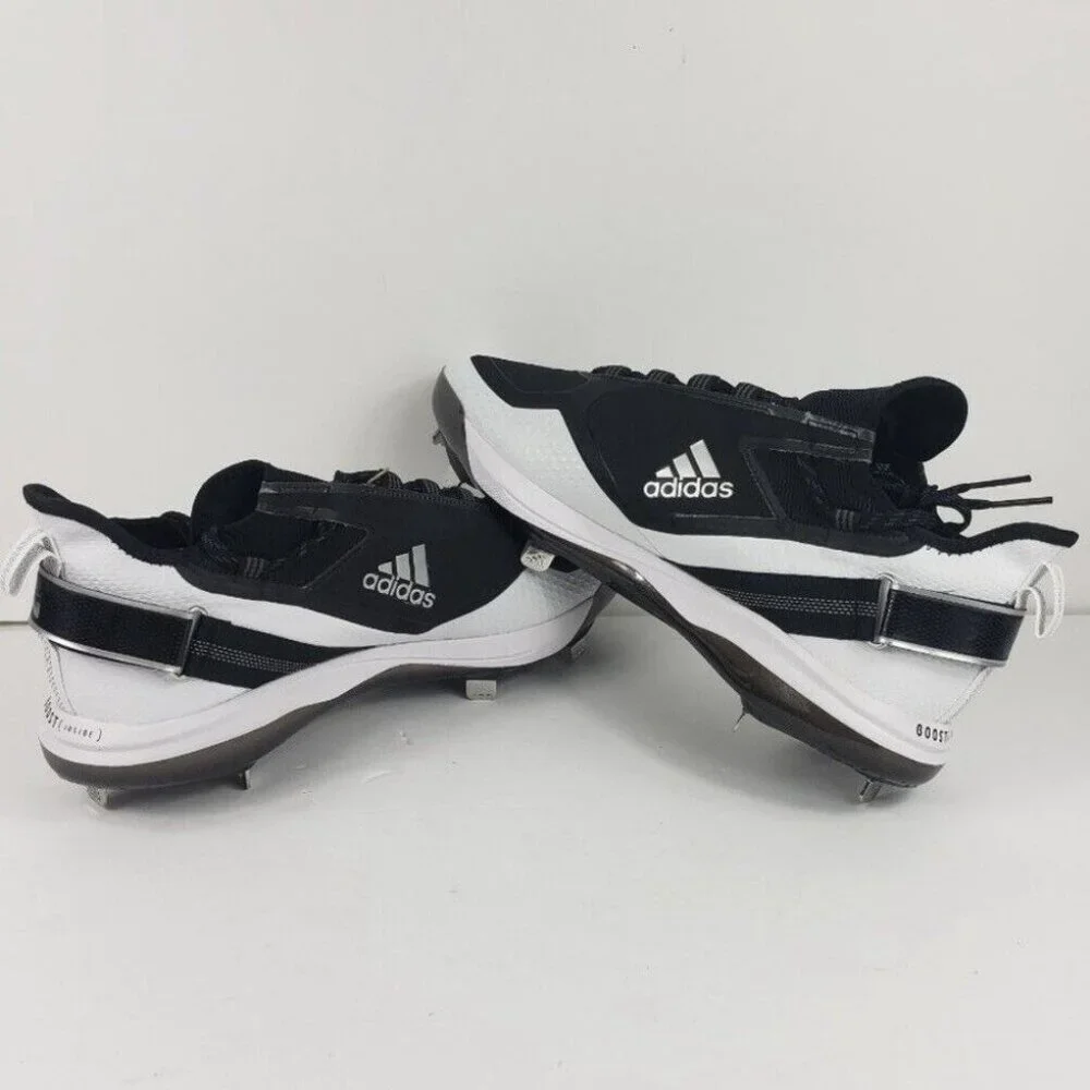 Men's FY4178 Adidas Icon 7 Boost Metal Baseball Cleats Size 12.5 Black & White - Picture 2 of 10
